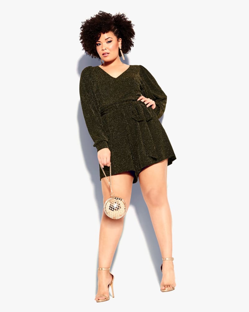 Plus size model wearing Toni Cocktail Romper by City Chic | Dia&Co | dia_product_style_image_id:150946